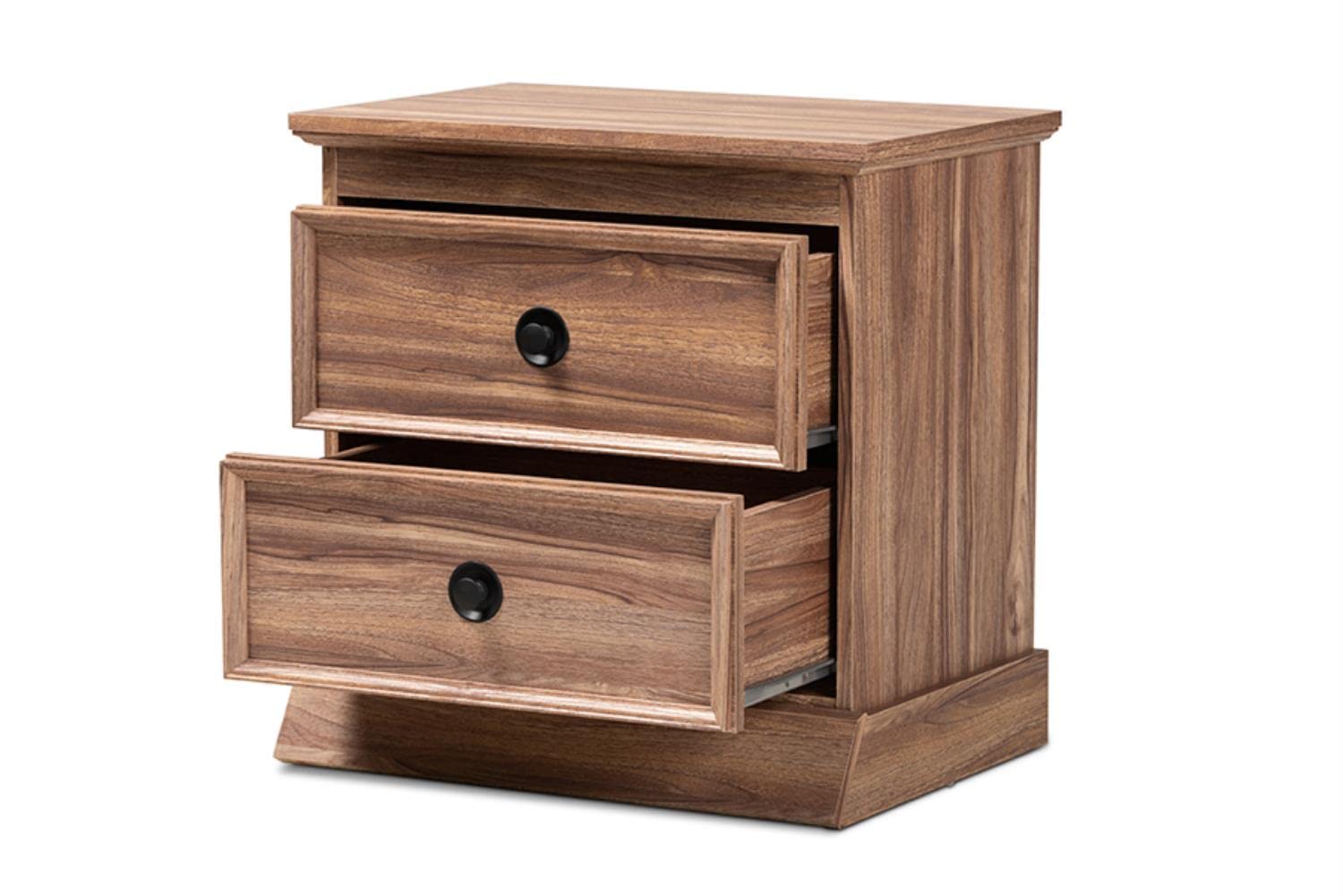 Baxton Studio Ryker Modern and Contemporary Oak Finished 2-Drawer Wood Nightstand
